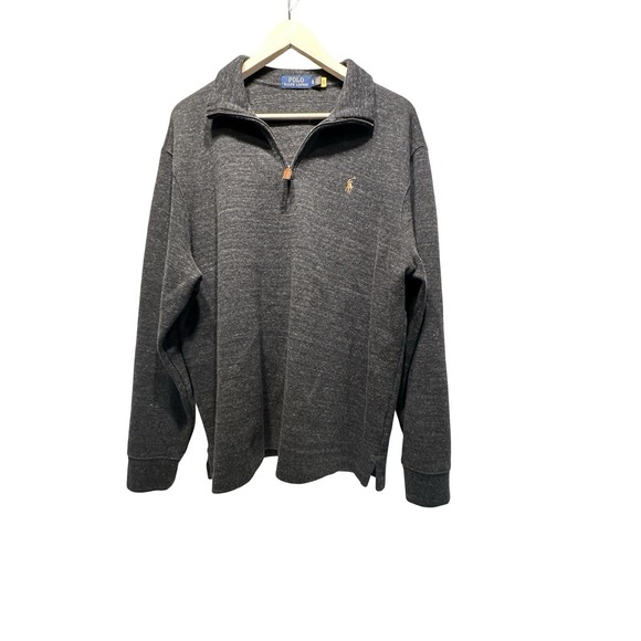 Polo Ralph Lauren Pullover Mens XL Dark Gray Estate Rib Half Zip‎ Sweater Casual - Picture 11 of 13